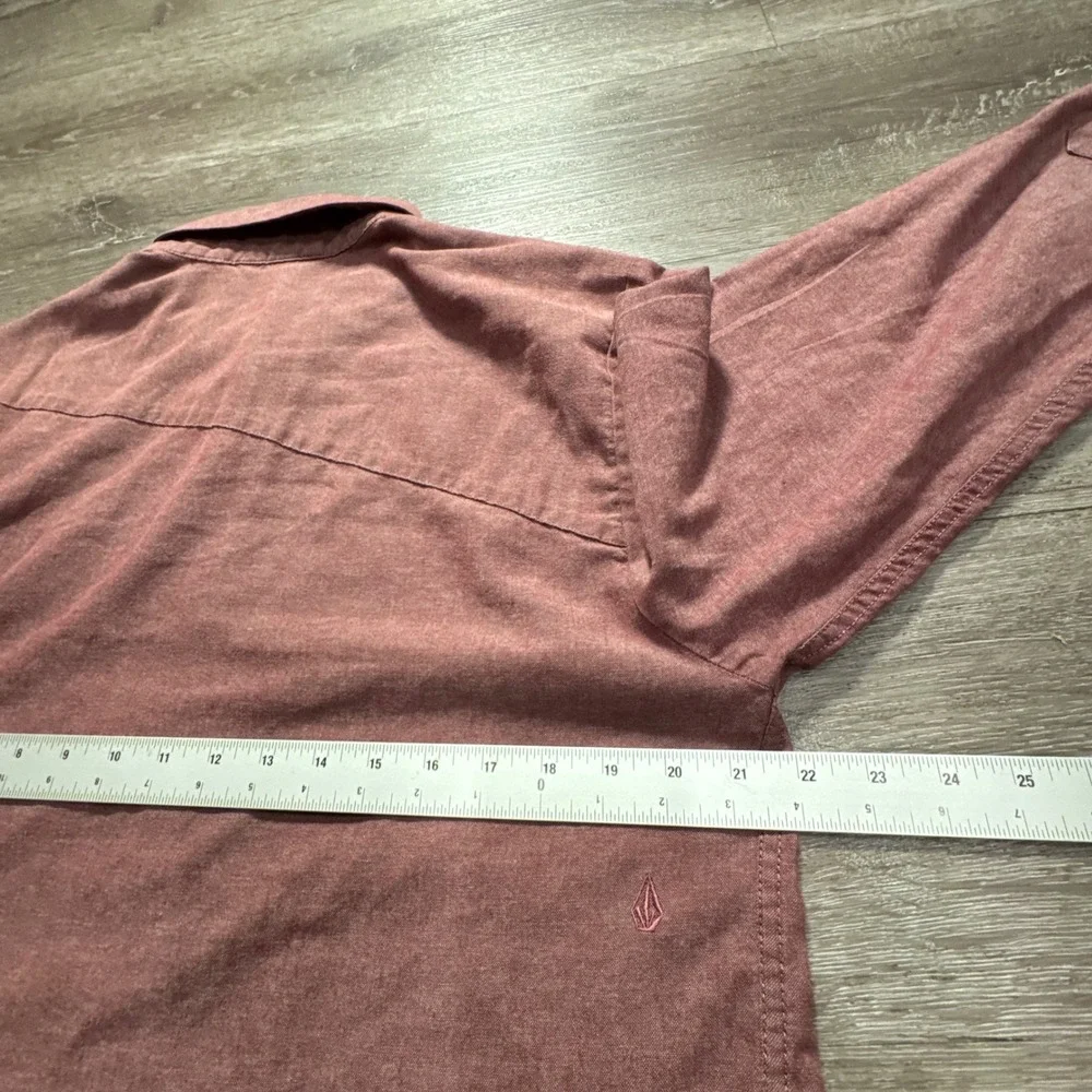 Volcom Shirt Mens XL Cotton Blend Button Down Modern Fit Long Sleeve Skate Surf